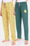 Rosaline Mystic Town Knit Cotton Pyjama (Pack of 2) - Yellow Green — thumbnail 1
